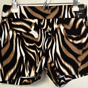 NWT Womens NY&Co The Whitney Pull-On Short Jungle Zebra Size Small